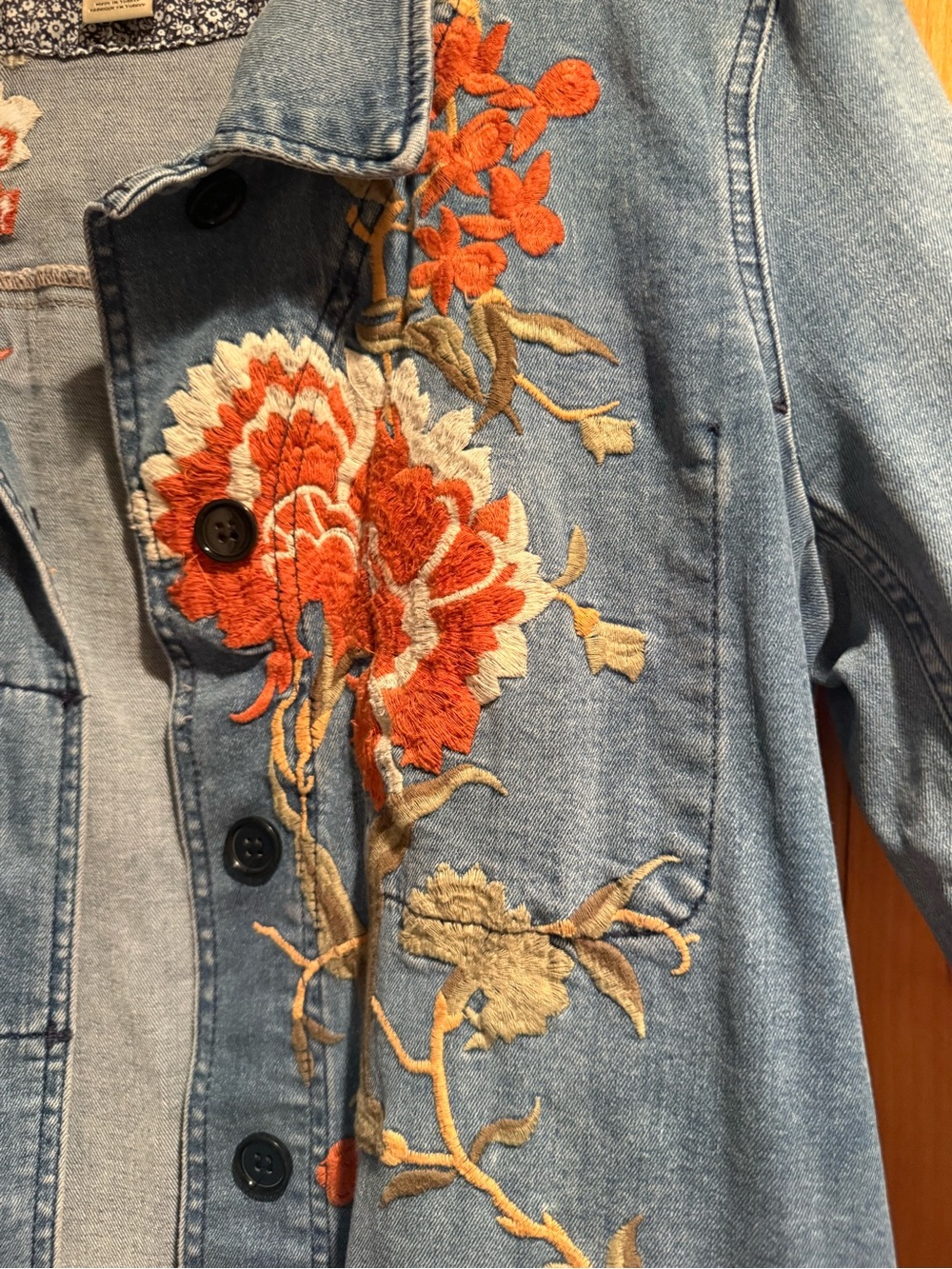 Pilcro and the Letterpress Light Blue Embroidered Denim Jacket - Picture 4 of 6
